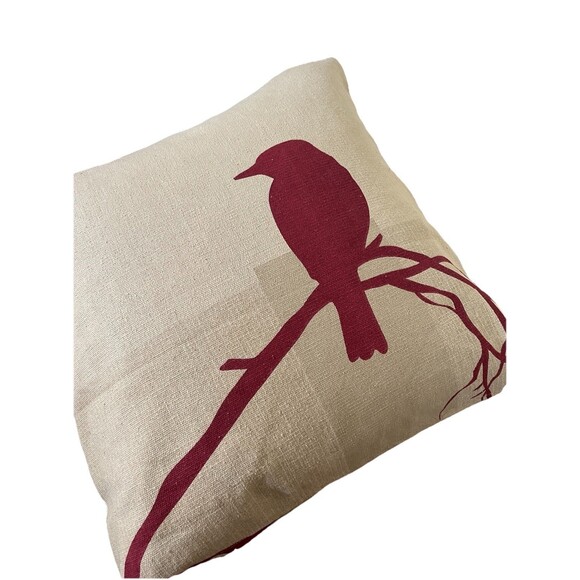 Newport Red Bird Throw Pillow 20x20 Zipper Duck Feather Insert USA Bird Lovers - Picture 5 of 6